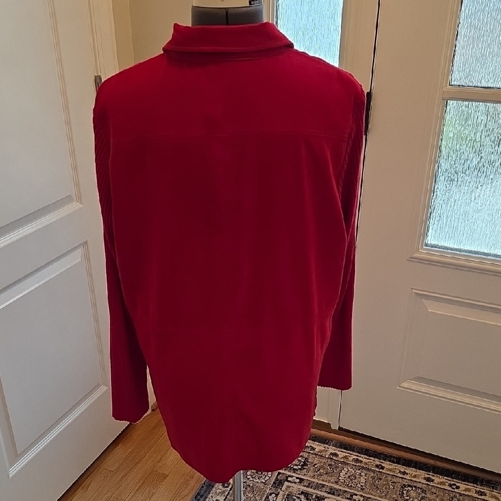 Karen Scott Vibrant Red Button-Down Shirt - Picture 3 of 4